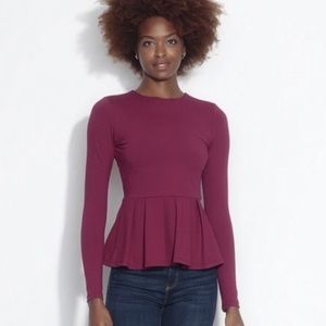 Susana Monaco Long Sleeve Top Wild Berry Size XS